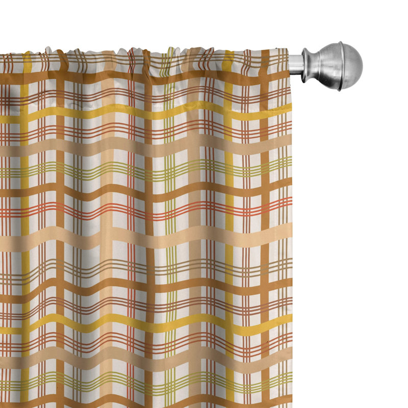 Plaid Semi-Sheer Rod Pocket Curtain Panels, 28" x 84"