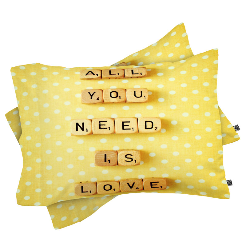 Happee Monkee All You Need Is Love 1 Pillowcase, Standard