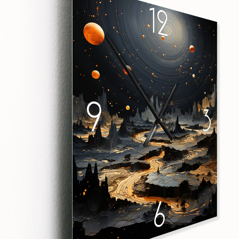 Elbert - Asteroids Wall Clock, 28" H x 12" W x 1" D