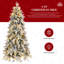 Arbre de Noël mince enneigé 7 pi avec lumières DEL