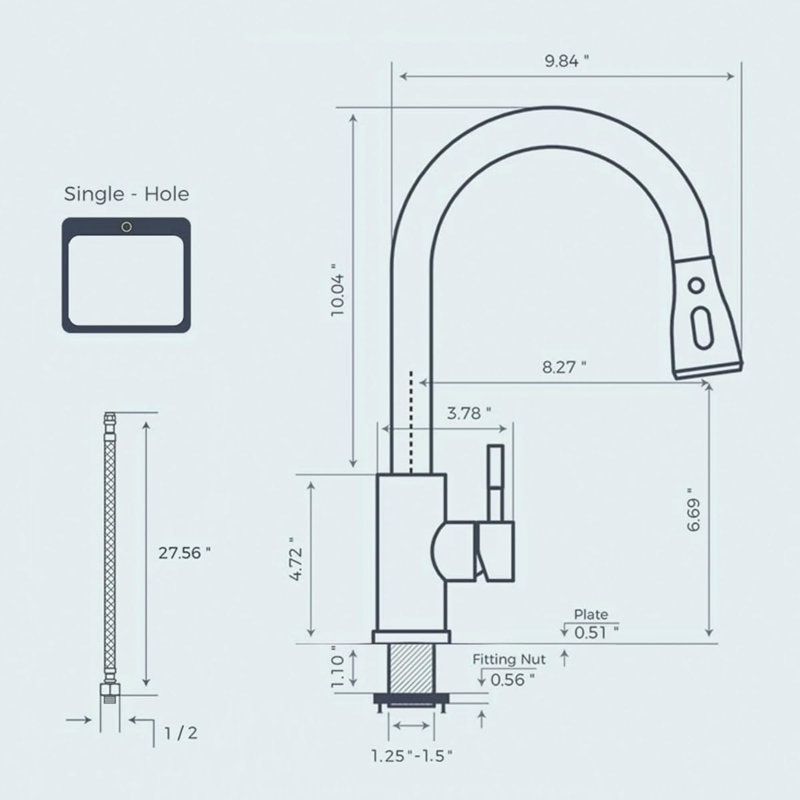 Belfry Kitchen Pull Down Kitchen Faucet, Chrome