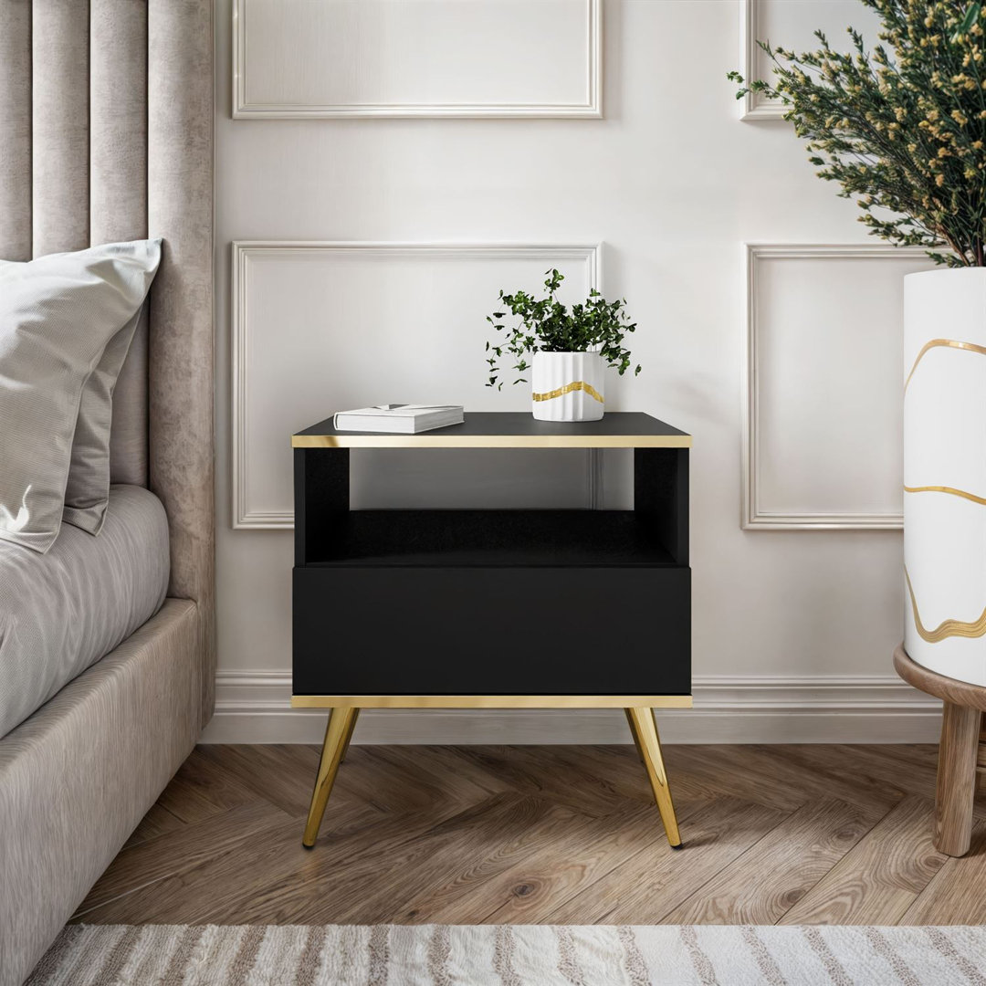 54cm W Manufactured Wood Bedside Table