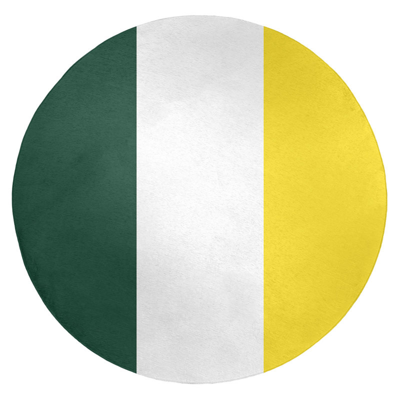 Tapis vert/jaune, Rond 5 pi