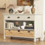 Console avec 3 tiroirs de rangement et 3 paniers tissés jacinthe d'eau