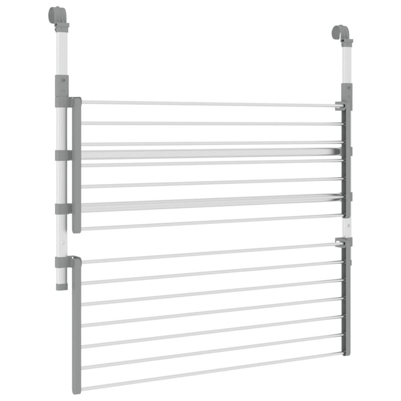 Aluminum Foldable Wall-Mounted Drying Rack, 95" H x 89" W x 25" D