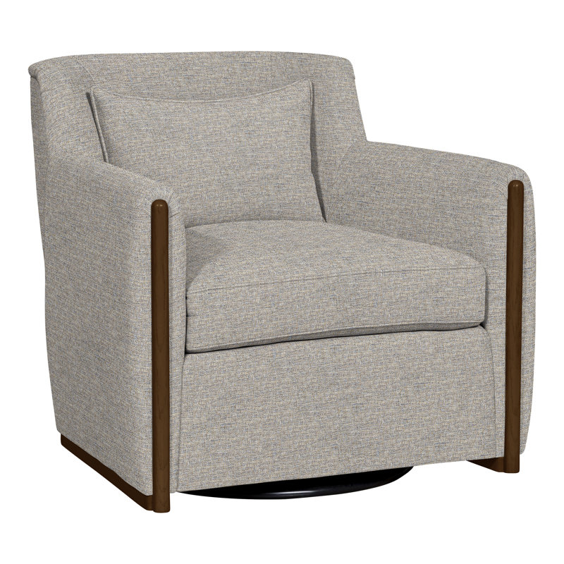 Thom Filicia Home Swivel Armchair, Impala Storm 100% Polyester, Havana