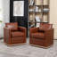 Fauteuil pivotant en cuir véritable Azib-88419625