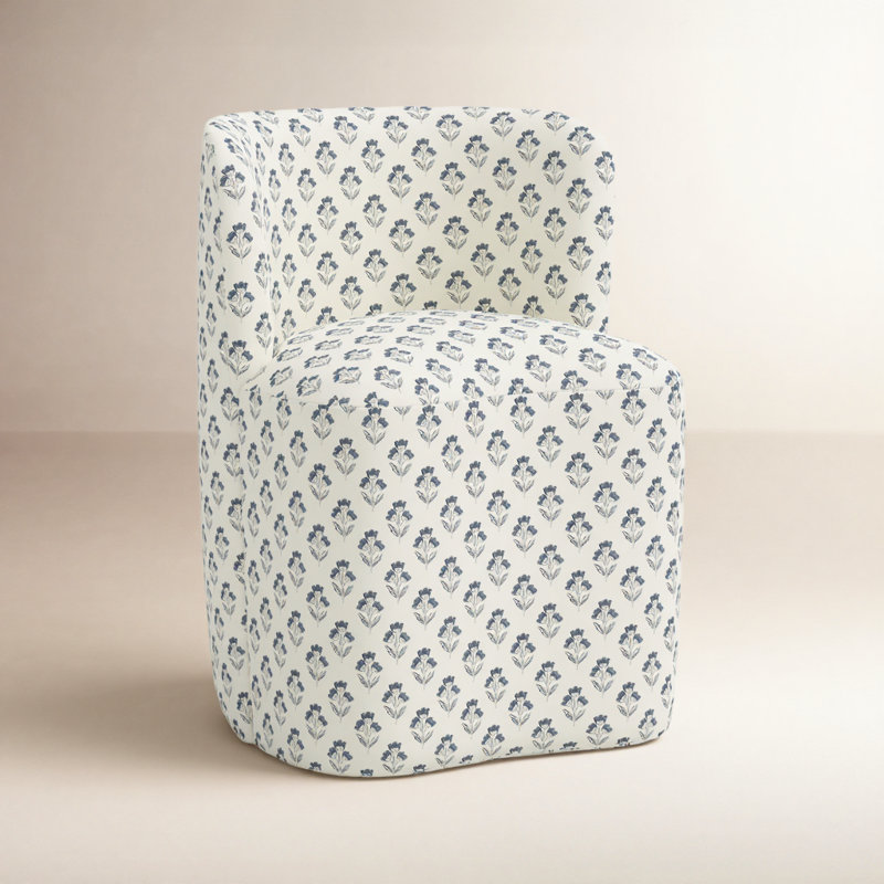 Chaise de salle à manger Stoffer Home x Fabric & Company Gail, Bleu Francie