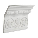 6-1/2 in x 2-1/2 in x 6 in Long Egg and Dart with Palmettes Polyurethane Crown Moulding Sample