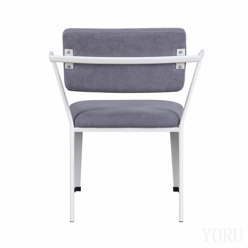 Chaise de bureau en tissu gris cargaison et finition blanche
