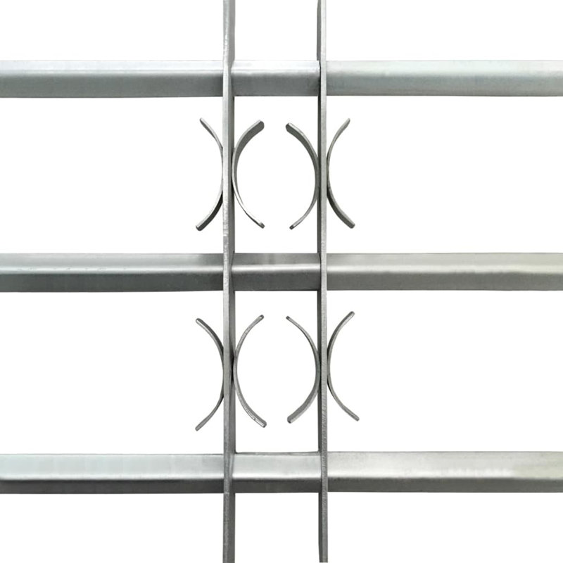 Fiscus Dakota Fields Silver Metal Pet Barrier for Lawn Edging, 43-75.5 cm, 3 Crossbars