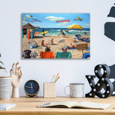 «Dog Beach» par Lucia Heffernan, art mural en verre acrylique