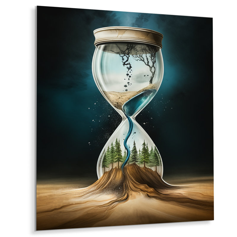 Décalcomanie murale en verre paysage hyperréaliste II - surréalisme, H 20 po x l 12 po x P 1 po