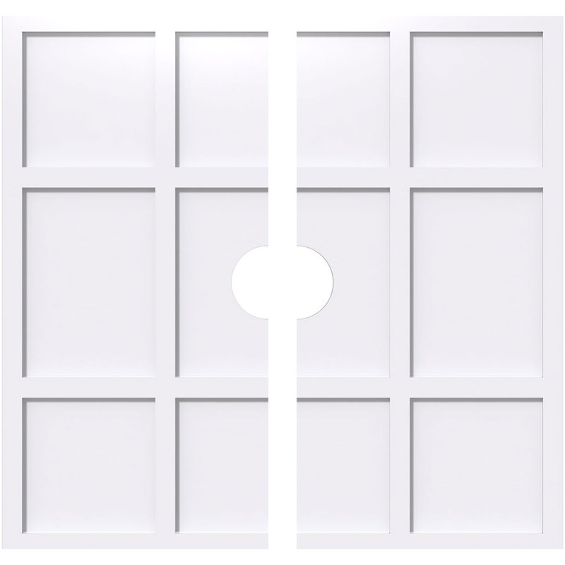 Médaillon de plafond contemporain en PVC de qualité architecturale Rubik 14 pi x P 2 po x P 4 3/4 po x P 1 po