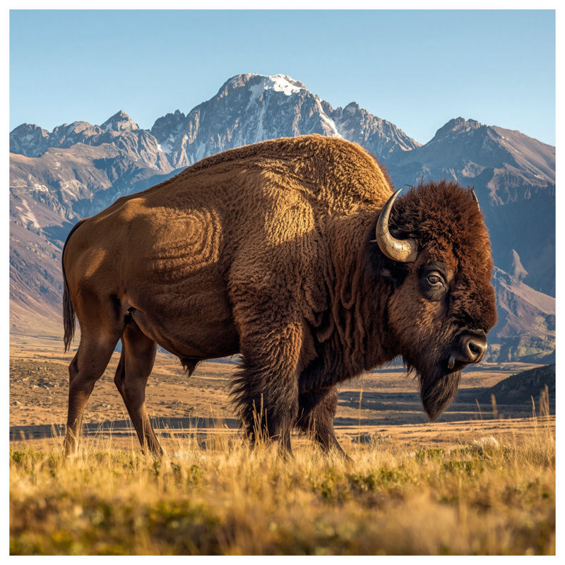 Rideaux de douche Majestic Bison Mountain, 70in W x 72in H