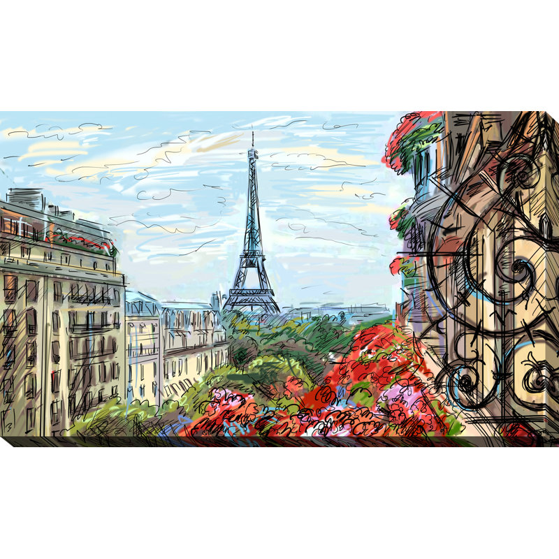 " Paris By Day ", 28" H x 48" W x 1.5" D