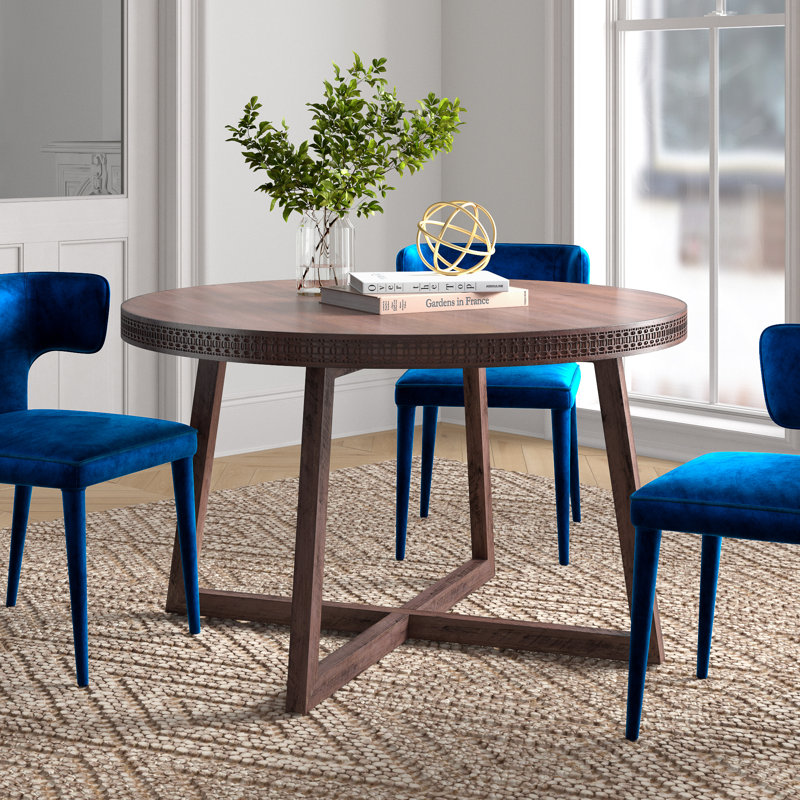 Cassilyn Round Solid Wood Dining Table, Brown