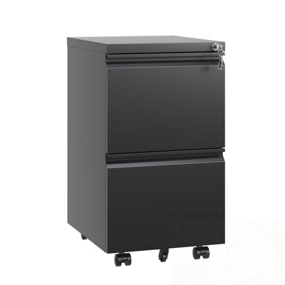 2 Drawers Metal Mobile File Cabinet With Lock