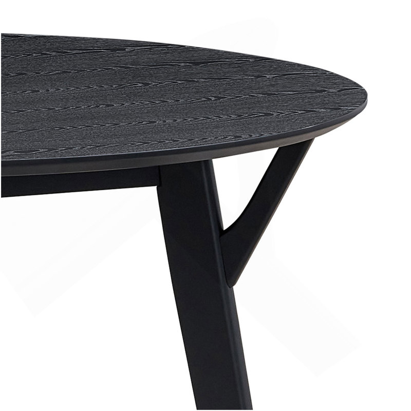 Table de salle à manger 42,01 pouces, table de salle à manger en bois pour 4 personnes, table de cuisine ronde moderne pour salon, appartement, restaurant, noir