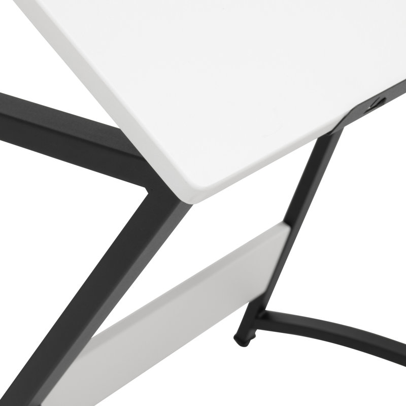36" Wide Adjustable White and Black Craft Drawing Table