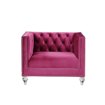Chaise Heibero, velours bourgogne