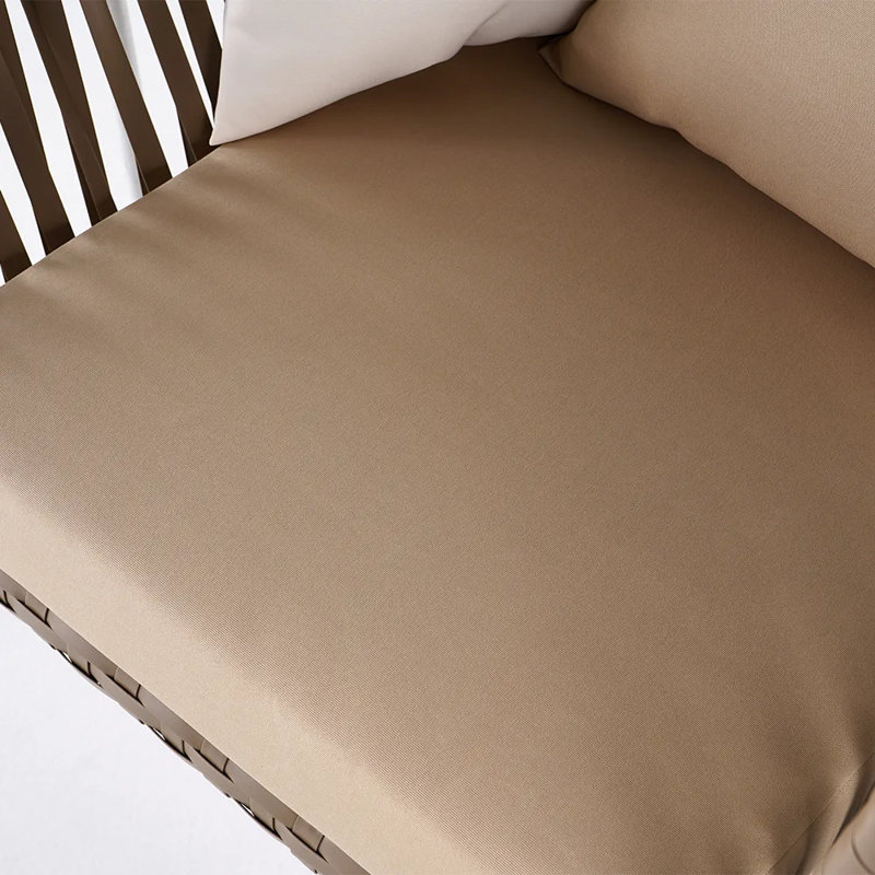 Balancelle en rotin avec coussin kaki