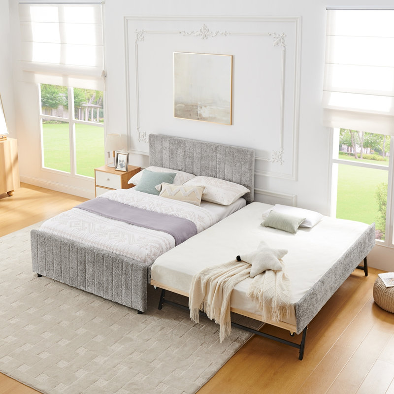 Lit simple Hund Trundle, Gray, Full / Double