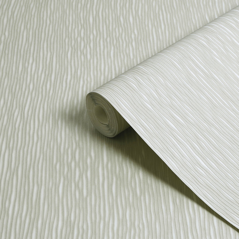 Superfresco Stria Pebble Textured Striped 10m x 52cm Matte Wallpaper Roll, Sage