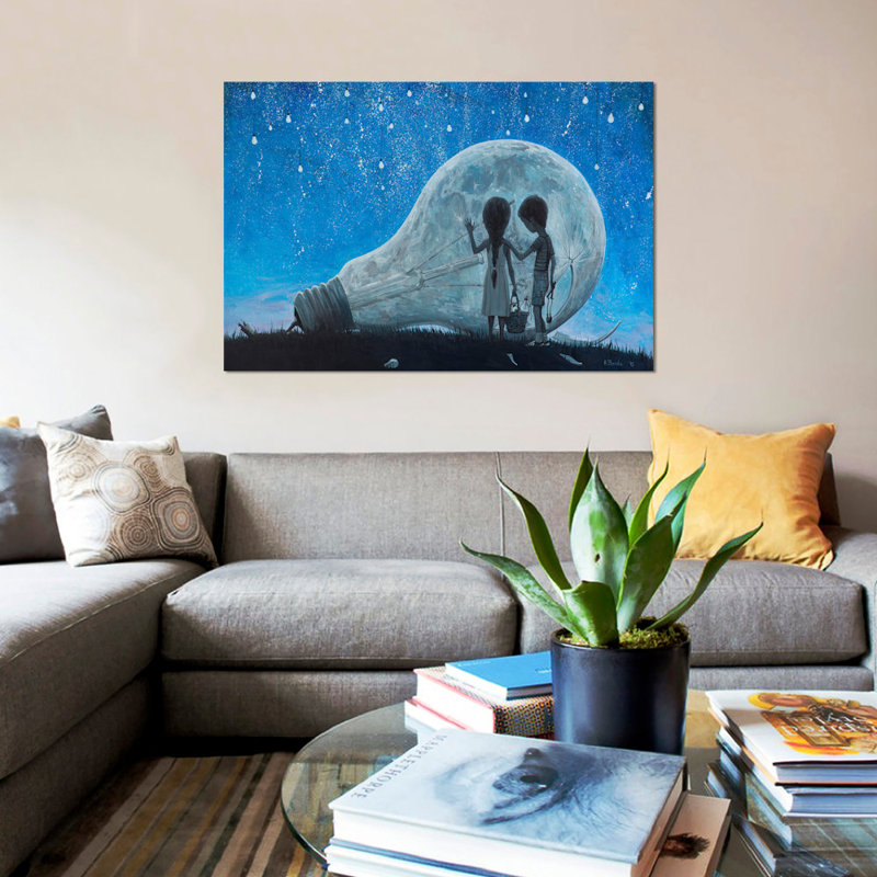 « the night we dibrise the moon », impression sur toile, H 12 po x l 18 po x P 1,5 po, Toile tendue