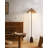 Vintage Rattan, Solid Wood and Wrought Iron Floor Lamp