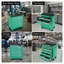 Chariot à outils à roulettes 7 tiroirs avec roulettes - Armoire à outils verrouillable en métal vert avec tiroirs à billes pour l'organisation du garage