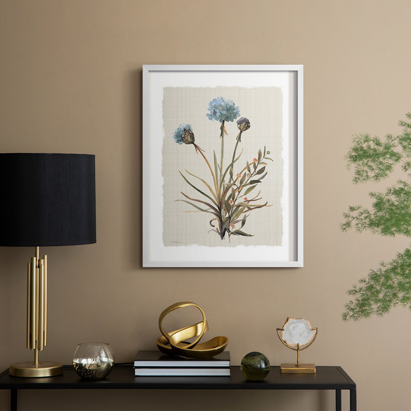 «Honeybloom Botanical I», reproduction encadrée - bois massif, H 11 po x l 9 po, Blanc
