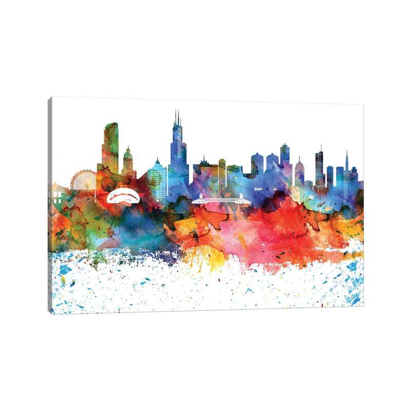 Chicago Skyline - Wrapped Canvas Painting, 66.04 cm H x 45.72 cm W x 1.91 cm D