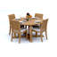 5 Pcs Grade-A Teak Wood Dining Set: 60" Round Table And 4 Lagos Armless Chairs #11LG1200-53398843