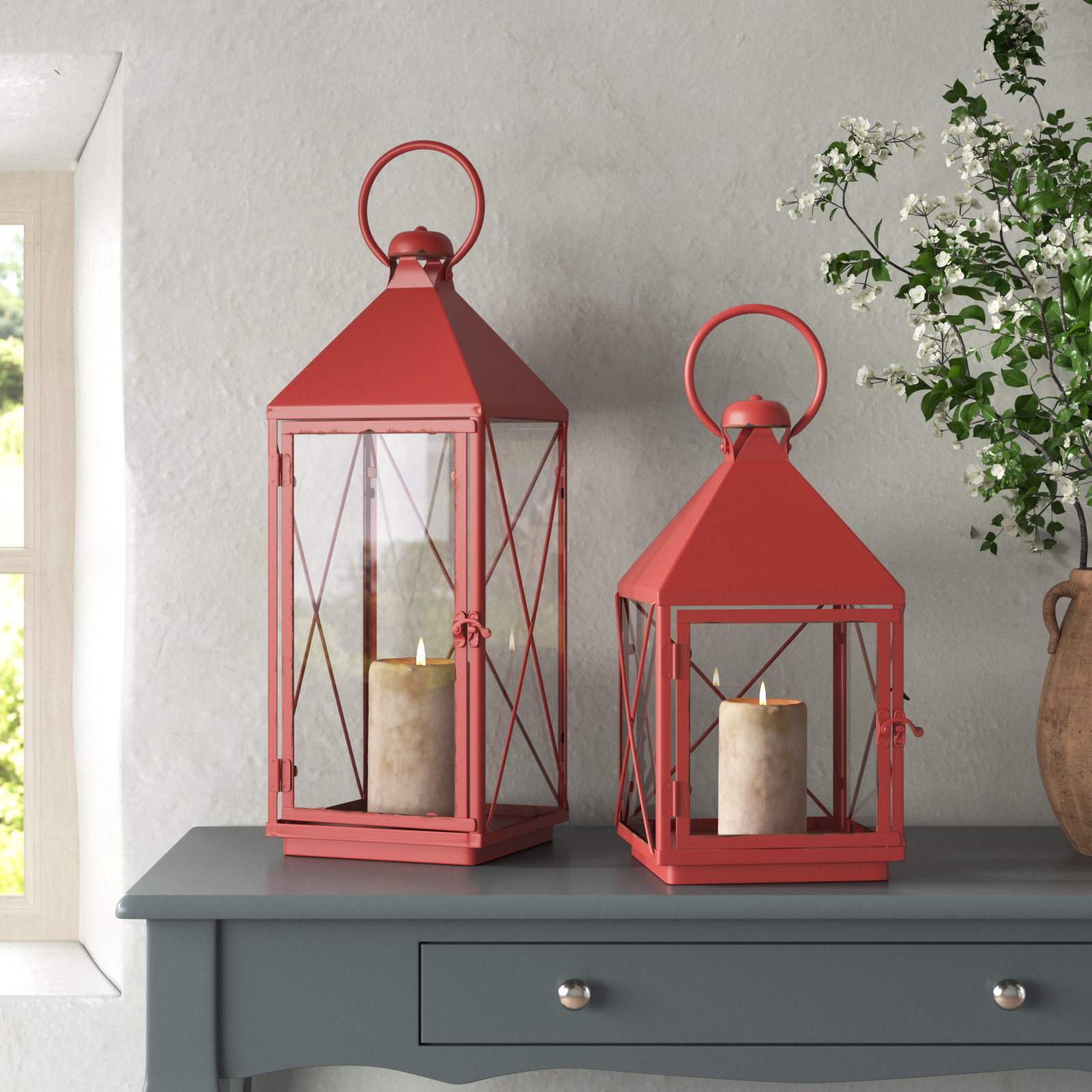 Gorlois Merry Holiday Metal Tabletop Lantern