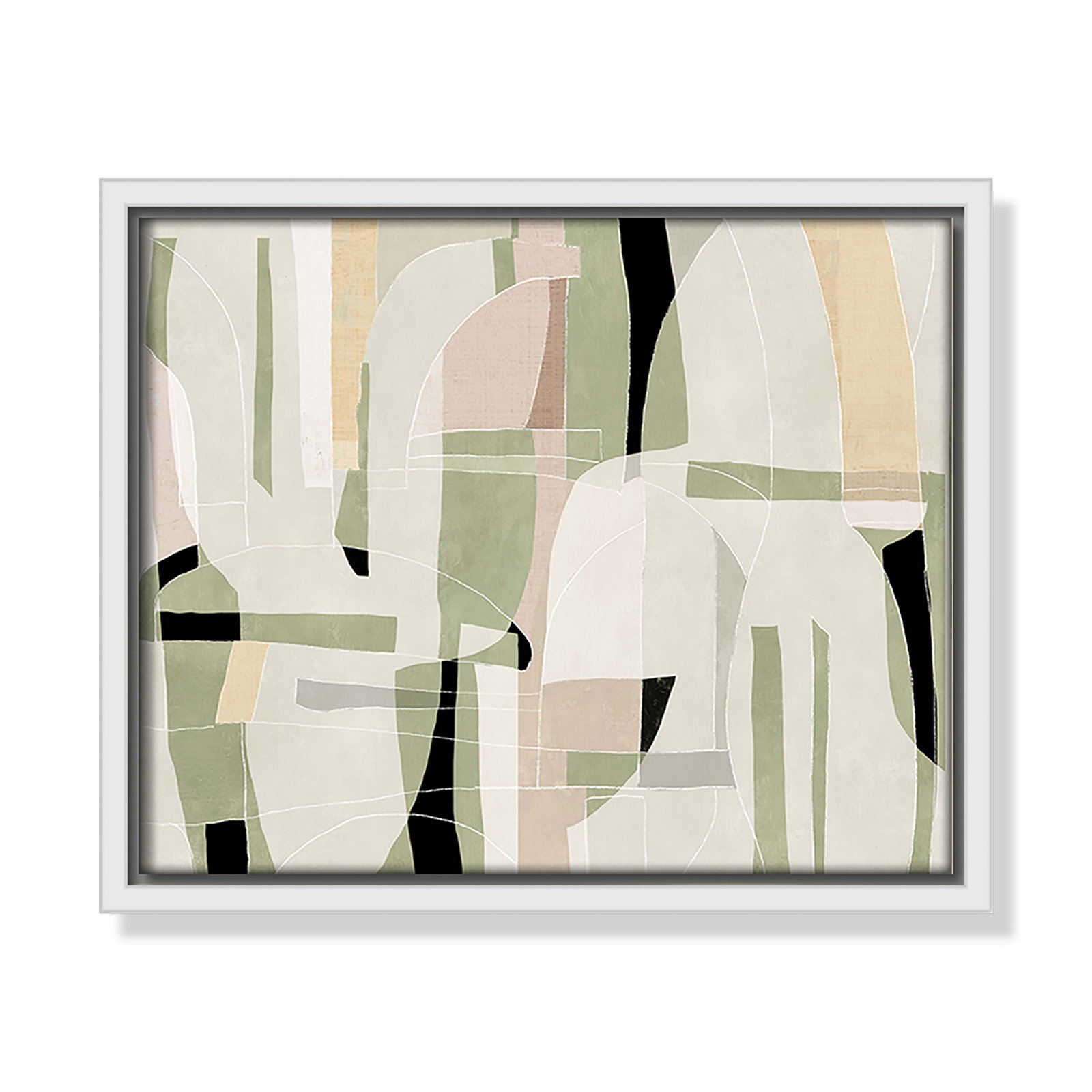 Sunny Barcelona - Floater Frame Canvas, 11.5" W x 9.5" H, White