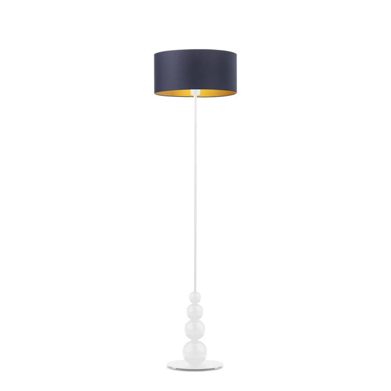 Cairns 166cm Traditional Floor Lamp, White, Silver