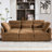 U-Shaped Modular Sectional Sofa With Ottoman And USB Ports-569294891