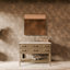 Meuble-lavabo simple en chêne brun 48 po X P 22 po D, comptoir en marbre de Carrare, ensemble de robinet et Miroir-118024558