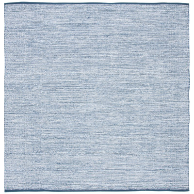 Dunlap Flat Weave Cotton Navy/Blue Modern Rug