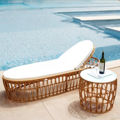 Chaise longue de plage inclinable pour l'extérieur