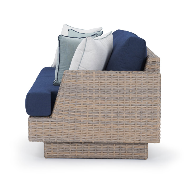 Jorolf Outdoor 3 - Seat Patio Sofa, Blue, Honey