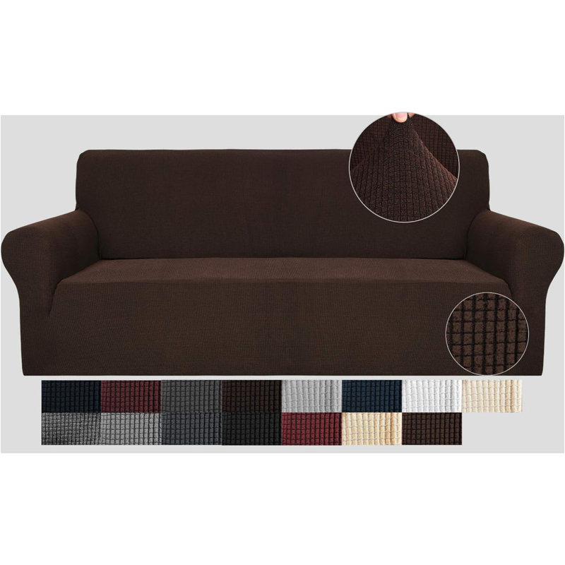Housse antidérapante pour canapé, Polyester café / spandex