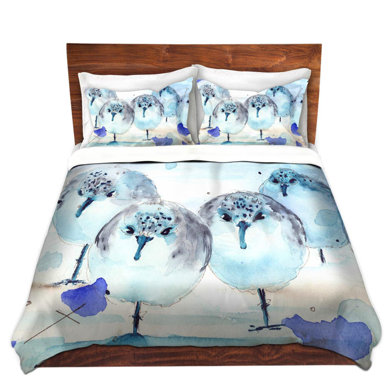 Ensemble de housse de couette sanderlings, 1 housse + 2 taies très grand lit