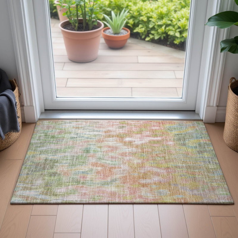 Machine Washable Indoor/Outdoor Amanda ACN2129 Abstract Rug, Rectangle 1'8" x 2'6"