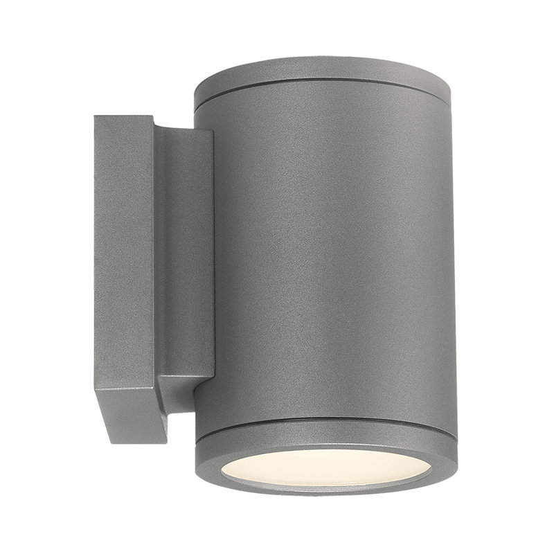 Tube LED Outdoor Armed Sconce, Graphite