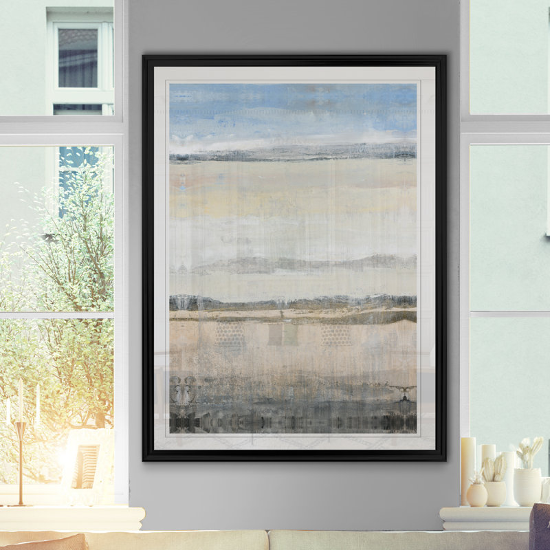 " E Transitional Space I ", 18.5" H x 24.5" W x 1.5" D, Black Framed