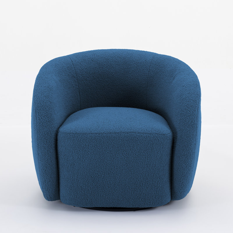 Fauteuil demi-tonneau Katherline, Mélange de polyester bleu
