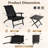 3-Piece Outdoor Patio Furniture Set, Folding Conversation Set with Coffee Table, Adirondack Chairs for Garden, Balcony, Backyard, Poolside, All-Weather Wicker Patio Chairs (Black Cushion)-1463729242