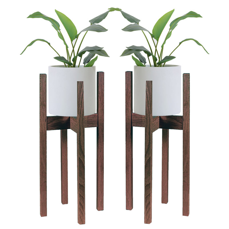 Iftikhar Plant Stand - Set of 2, 20" H x 16" L x 16" D, Brown